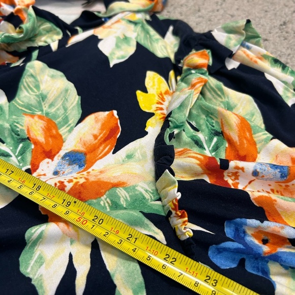 Ralph Lauren 3XL NAOT Orange and Yellow Peplum Blouse with 3/4 Sleeves belted - Picture 10 of 15